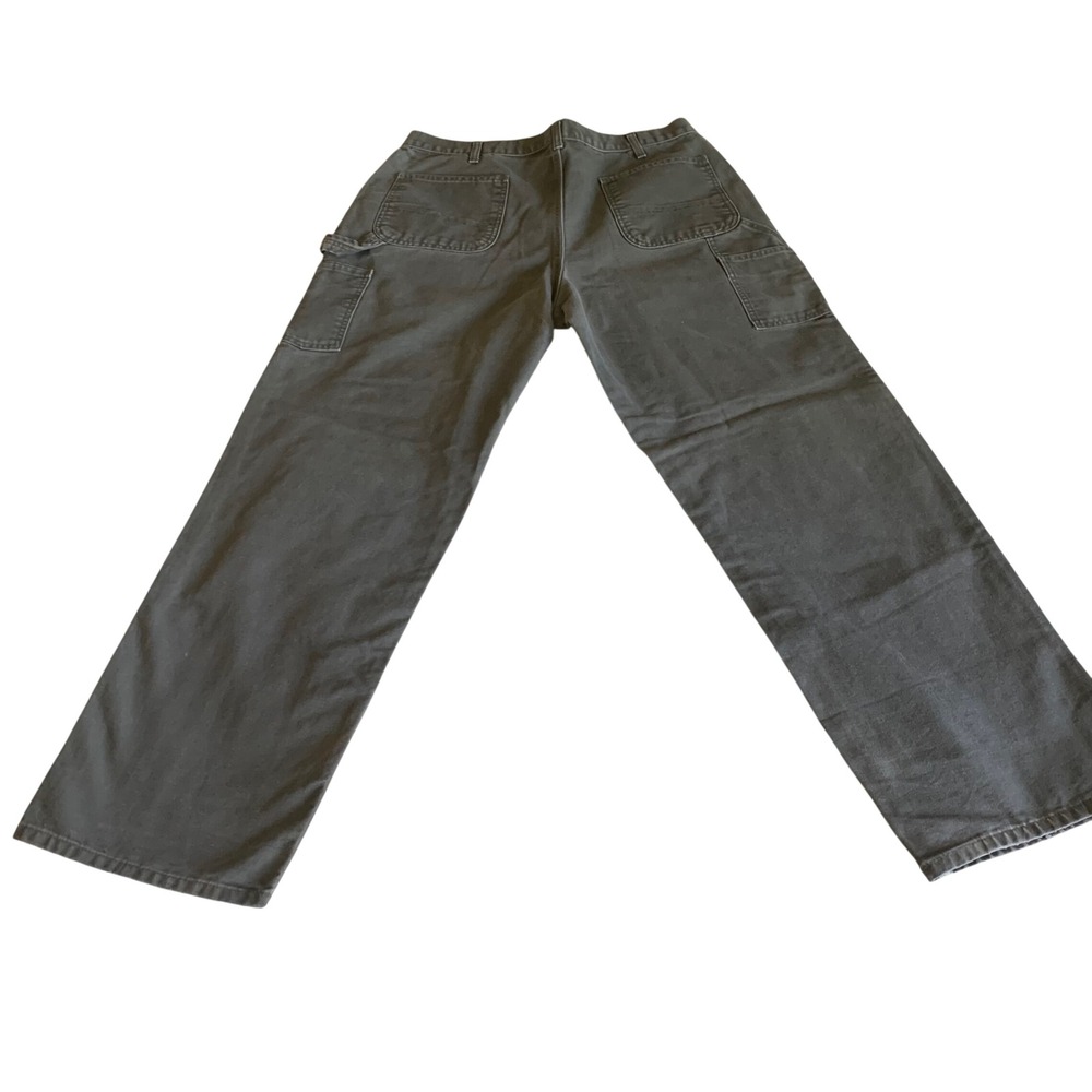 Carhartt Duck Canvas Carpenter Pants Mens 36x33 Green Workwear Utility - Picture 5 of 16